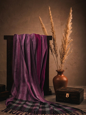 Indigo Geometry — Heavyweight linen blend