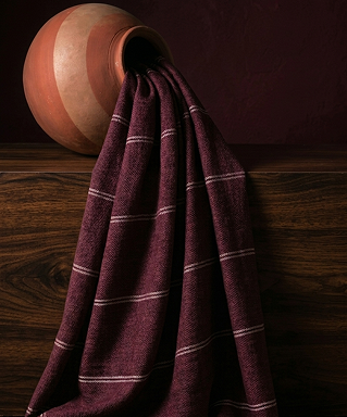 Indigo Geometry — Heavyweight linen blend